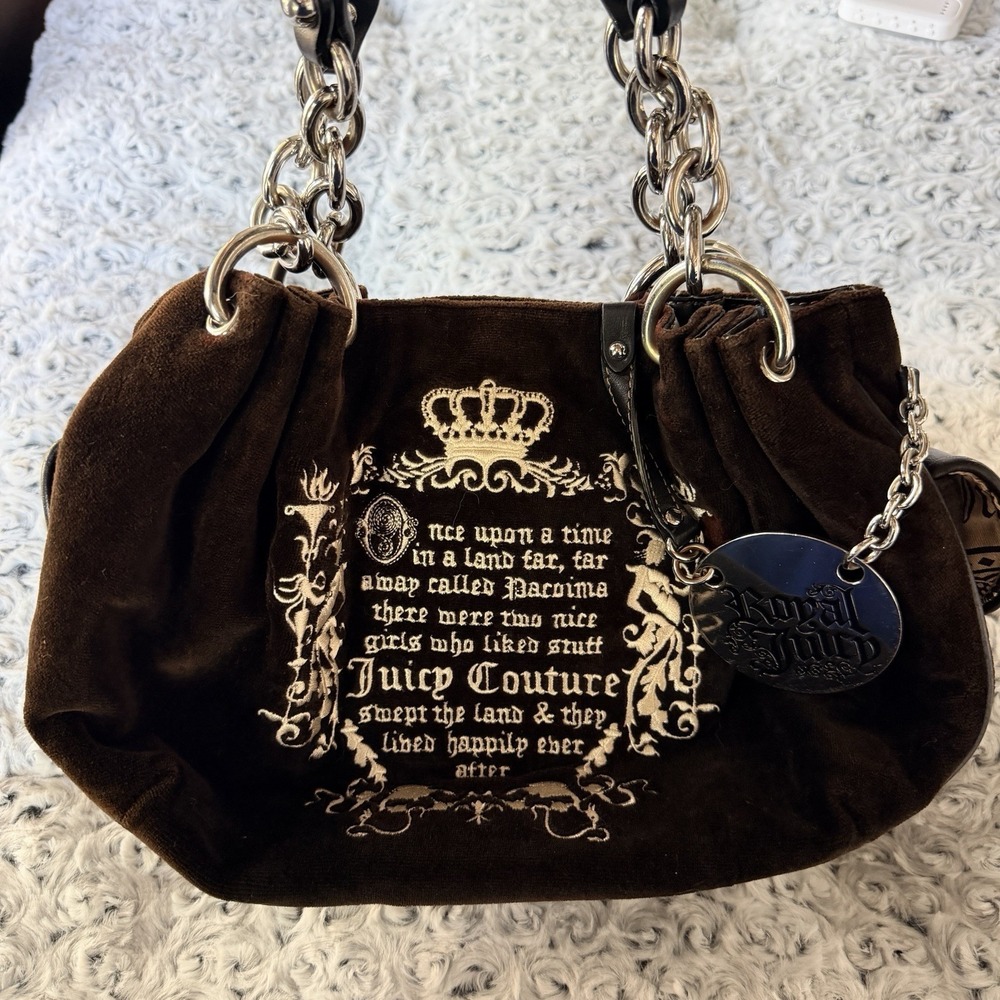 Y2K Vintage Juicy Couture Once Upon a Time Daydreamer Royal Juicy Velour‎ Bag
